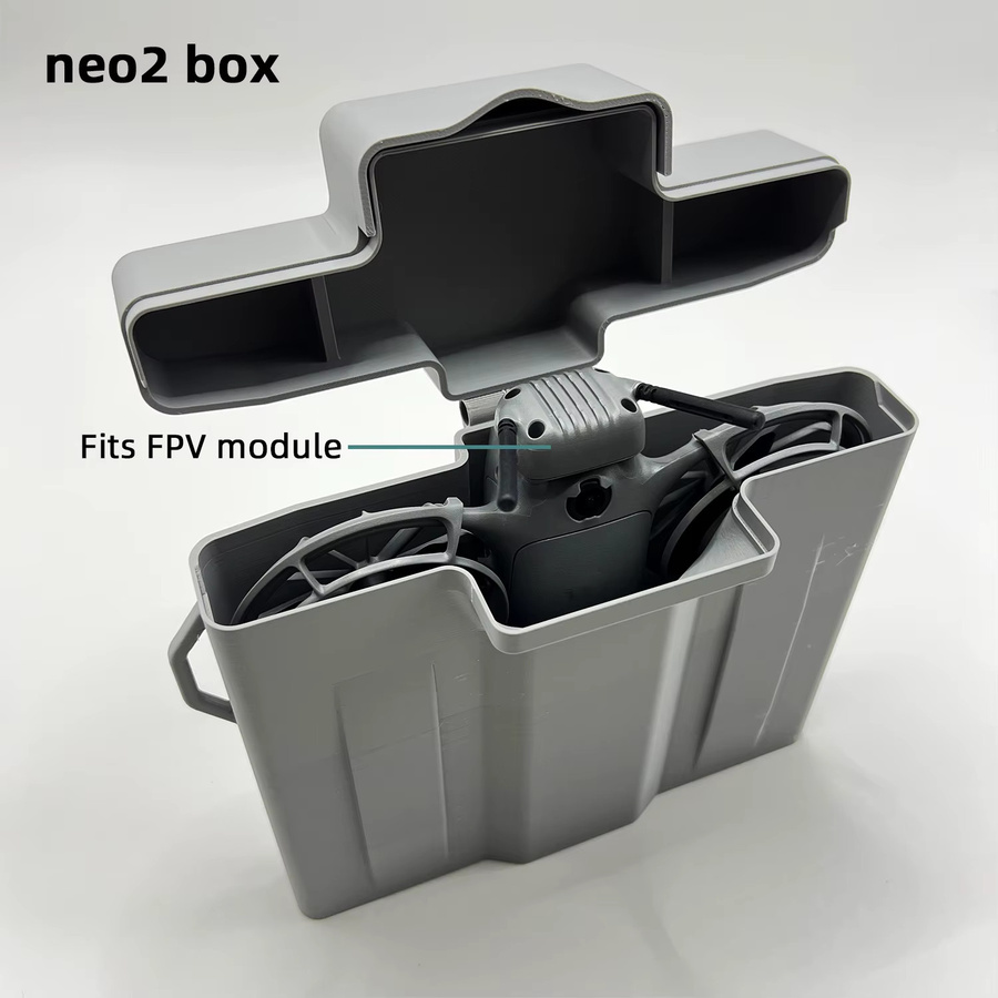 Stoßfestes Hartschalenetui für DJI Neo 2 in Grau, wasserdichte Aufbewahrungsbox für Drohnen und FPV-Module inklusive 1,4 m Kabel - Bild 2