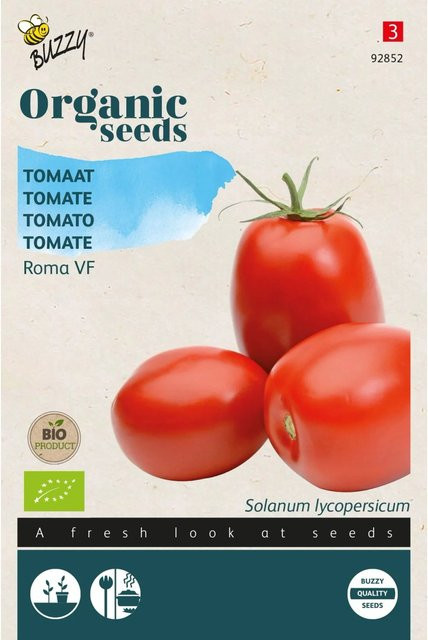 Buzzy Organic Bio Tomate Roma VF Saatgut für Saucen, 0,1 g - Bild 1