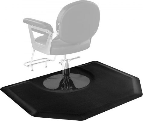 VEVOR Salonmatte für Friseure, sechseckige Anti-Ermüdungs-Bodenmatte aus PVC in Schwarz, B/T: 122,5 x 150,5 cm, Dicke: 1,3 cm - Bild 1