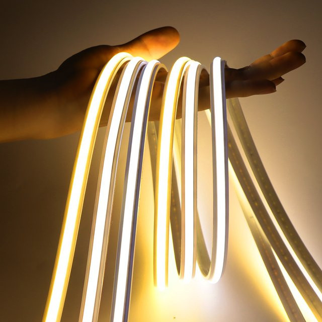 Rybakov COB LED Streifen Warmweiß, Wasserdichter Neon LED Band aus Silikon für Garten und Möbel, 220V - Bild 1