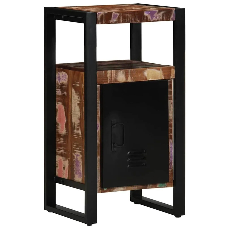 vidaXL Badezimmerschrank aus massivem Holz in Braun mit Regalfächern und Türen, B/T/H: 40 x 35 x 75 cm - Bild 2