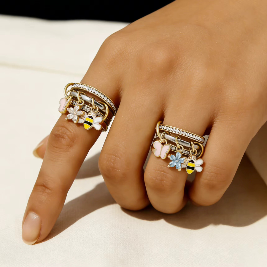 Spinelli-Ringe Edelstahl, Gold, mit Zirkonia, Damen - Bild 2