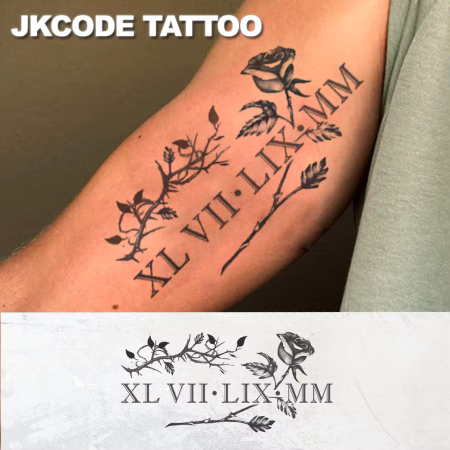 JKCODE TATTOO Temporäre Tattoos, Dornenrose, Unisex - Bild 2