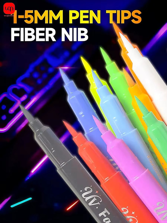 WQN-1 Set mit 12 Farben Feinspitz-Markern in Multicolour, schnelltrocknende Tintenmarker für Make-up, Verkleidungen und Poster-Design - Bild 7