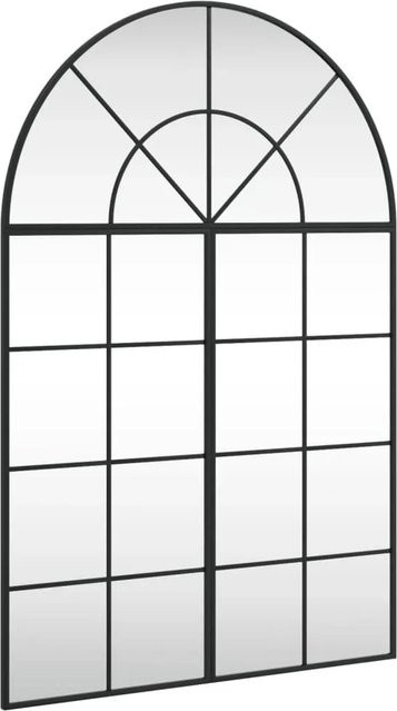 vidaXL Wandspiegel Schwarz Gewölbt aus Eisen und Glas B: 80 cm, H: 120 cm - Bild 1
