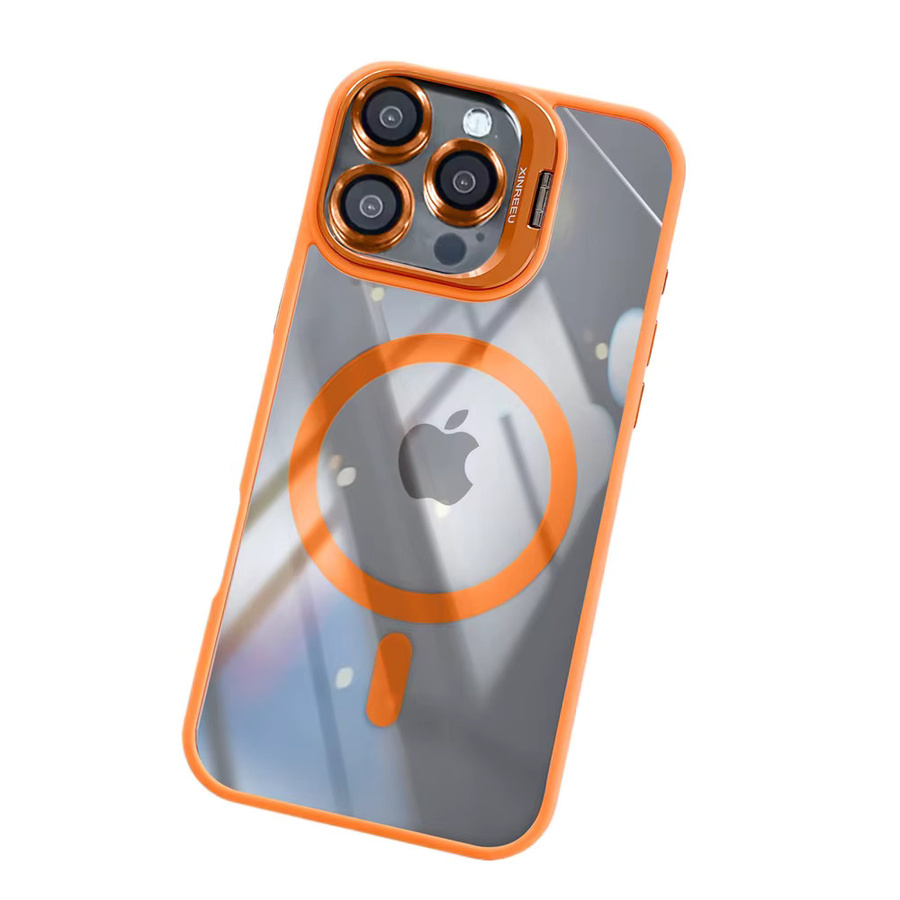Transparente magnetische Handyhülle für Apple iPhone 17 Air 16e 16 15 14 Plus 13 12 11 Pro Max mit Kameraobjektiv-Schutzrahmenständer - Bild 2