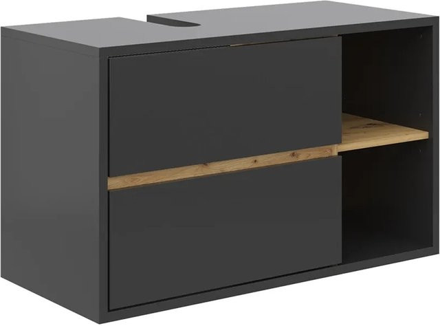 Vicco Waschtischunterschrank Viola Anthrazit Eiche modern B: 100 cm, T: 60 cm, H: 45,5 cm - Bild 2