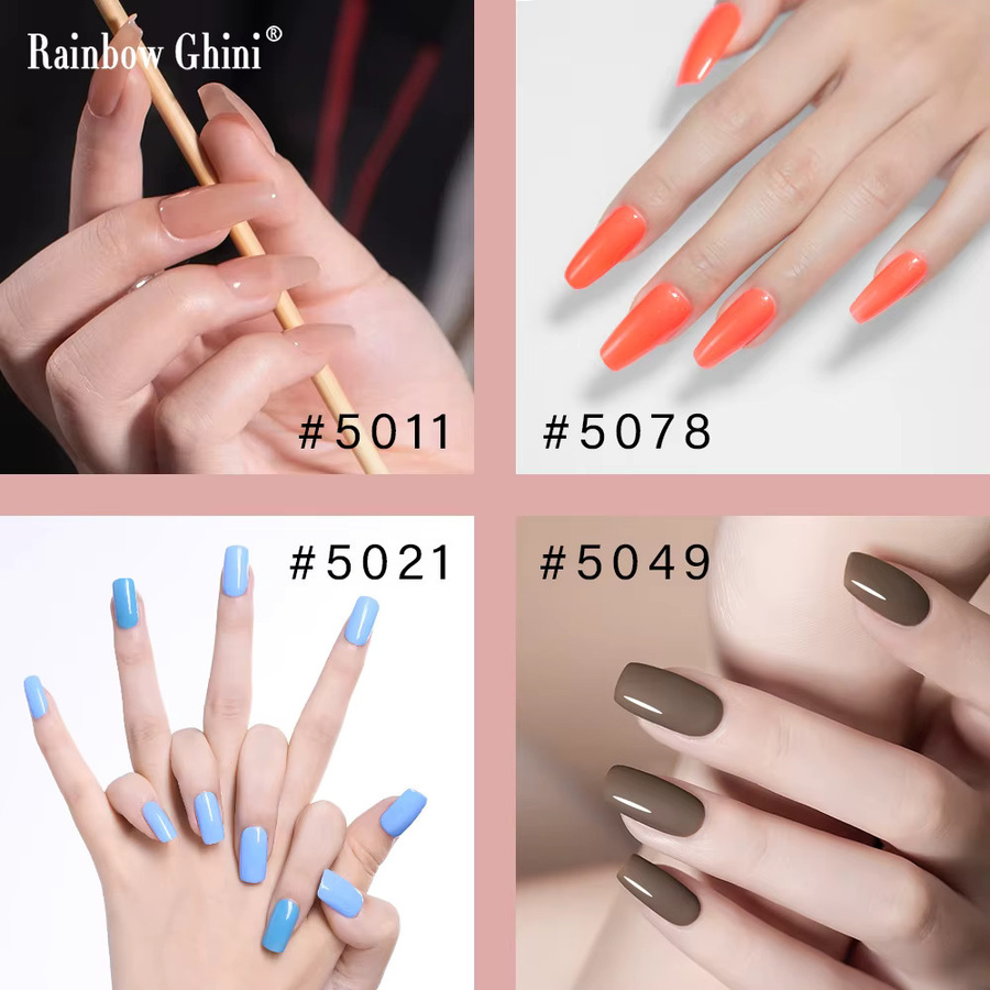 Rainbow Ghini UV-Nagellack, 8 x 15 ml, Rosa Glitzer, Rötlich-Braun, Gel - Bild 3