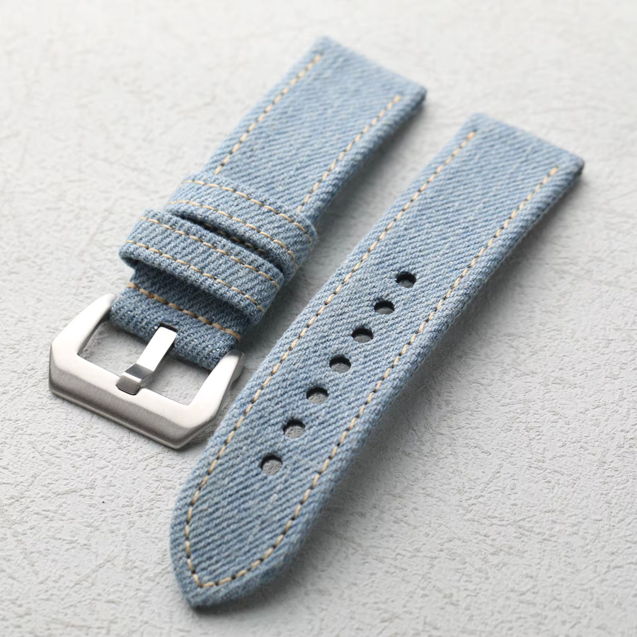Raystray Uhrenarmband Denim, blau und schwarz, 22–24 mm, Herren - Bild 4