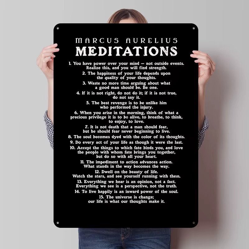 Potdemiel Metallposter Marcus Aurelius Meditations Zitate Wandkunst aus Metall - Bild 5