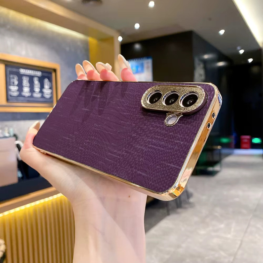 Elegante Anti-Drop Schutzhülle mit glänzendem Rand für Samsung Galaxy A57 A56 A55 Serie in Blau - Bild 4