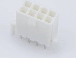 Molex Einbau-Buchsenleiste in Weiß mit Goldkontakten, 8-polig, Rastermaß: 4,20 mm - Bild 1