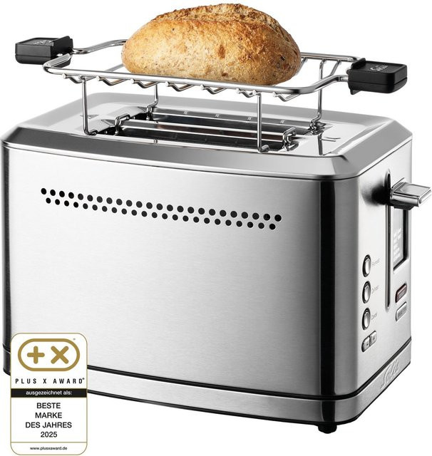 Solis Flex Zwei-Schlitz-Toaster aus Edelstahl mit Brötchenaufsatz, Timer und Digitalanzeige, Farbe: Silber, B/T/H: 29 x 17 x 18,7 cm - Bild 2