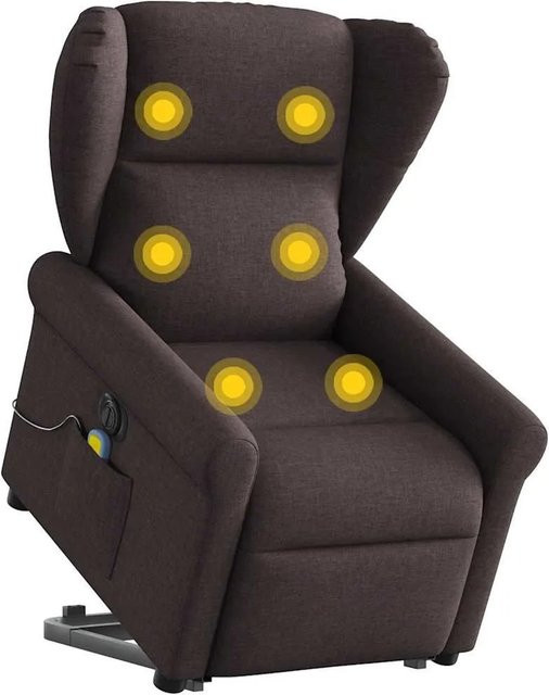 vidaXL Elektrischer Massagesessel mit Aufstehhilfe in Dunkelbraun aus Stoff - Bild 1