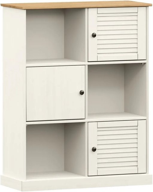 vidaXL Bücherregal VIGO in Weiß aus Massivholz Kiefer mit Rückwand B/T/H: 90 x 35 x 114,5 cm - Bild 1
