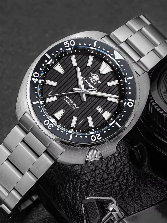 ADDIESDIVE Herren-Taucheruhr, Quarz, Edelstahl, Saphirglas, Silber - Bild 3