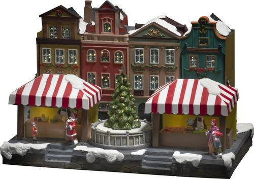 Konstsmide LED-Szenerie Weihnachtsmarkt Mehrfarbig B/H/T: 19 x 21 x 31,5 cm - Bild 1