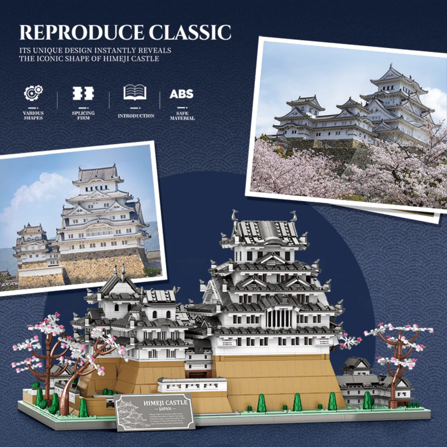 Himeji-Burg Bausteine, 7.105 Teile, Weiß - Bild 2