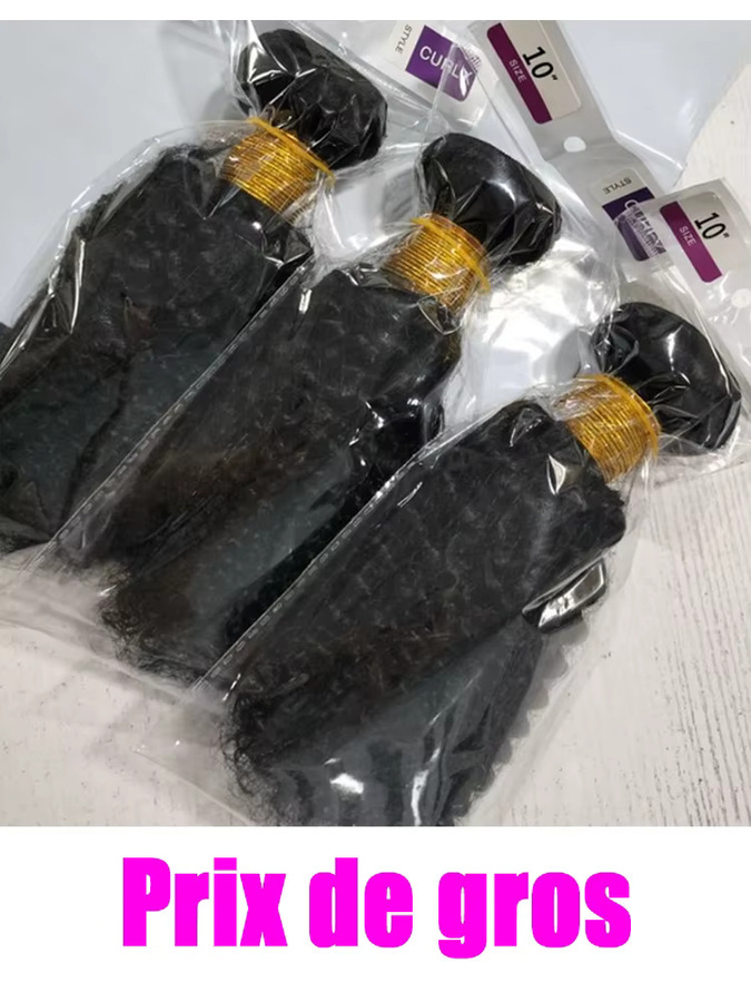 BINF Kinky Curly Echthaarbündel, Burmesische Jerry Curly, Wasserwellen - Bild 7
