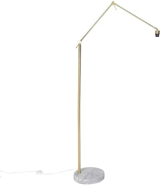 QAZQA EdiTor Moderne Stehlampe Gold aus Stahl und Marmor, verstellbar, Höhe: 190 cm, Breite: 35 cm, Tiefe: 35 cm - Bild 1