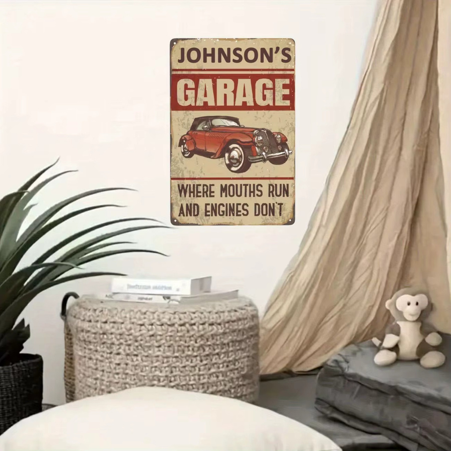 CIFBUY Vintage-Garagenschild aus Aluminium in Rot und Mehrfarbig als Retro-Wandkunst für dein Heim oder Büro - Bild 3