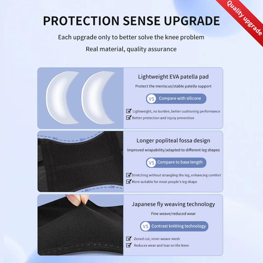 BOTQTOW Kniebandage mit Air-Mesh-Gewebe und Seitenstabilisatoren, Unisex - Bild 5