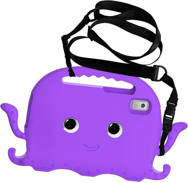 Kinder Schutzhülle für Tab M9 TB-310FU 9 Zoll aus EVA mit Schultergurten und Cartoon-Oktopus Design in Violett - Bild 1