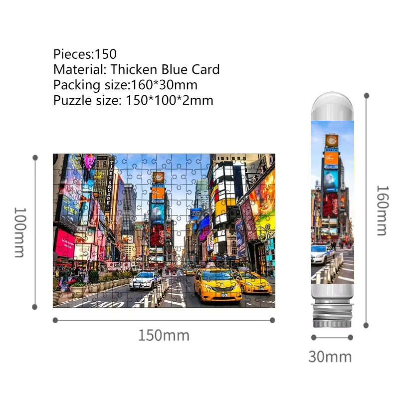 MaxRenard New York Plaza Mini-Reagenzglas-Puzzle, Familienspiel, 150-teiliges Set - Bild 2