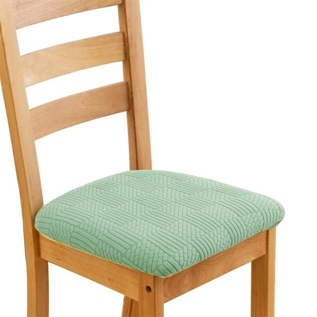 Stretch Jacquard Stuhlhussen für Esszimmer, elastische und schmutzabweisende Sitzbezüge in Grün, 1 Stück - Bild 1