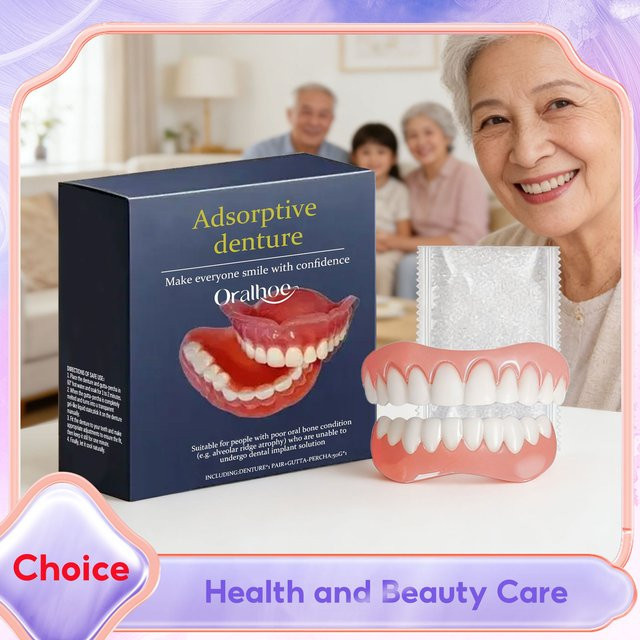 Oralhoe Silikon-Zahnersatz Set, obere und untere Zahnveneers - Bild 1