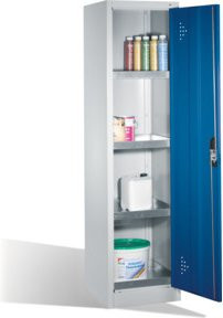 C+P Umweltschrank mit Drehtür und 4 Wannenböden, Front Enzianblau, Korpus Lichtgrau, H: 195,0 cm, B: 50,0 cm, T: 50,0 cm - Bild 1