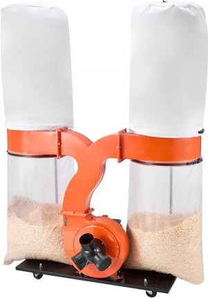 VEVOR Späneabsauganlage mit 3,0 PS, 2634,47 m³/h Absaugleistung und 2,5 Mikron Filterung, Sägemehlsammelsystem in Orange mit zwei 132,5 L Staubsammelbeuteln und zwei 159 L Filterbeuteln - Bild 1