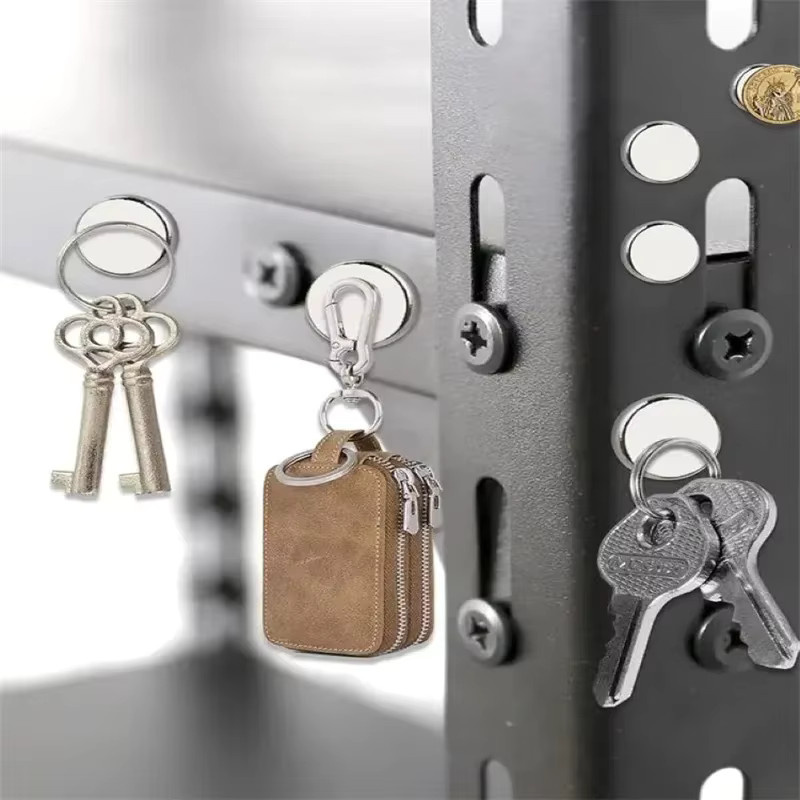 Runde Mini-Magnete in Silber, Durchmesser: 6,5 mm, Höhe: 1,58 mm bis 3 mm, ideal zur Sicherung von Teilen und für Whiteboards - Bild 3