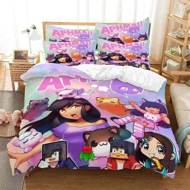 Aphmau My Street Bettwäsche-Set mit Bettbezug und Kissenbezug, Mehrfarbig, B/T: 228 x 228 cm - Bild 1