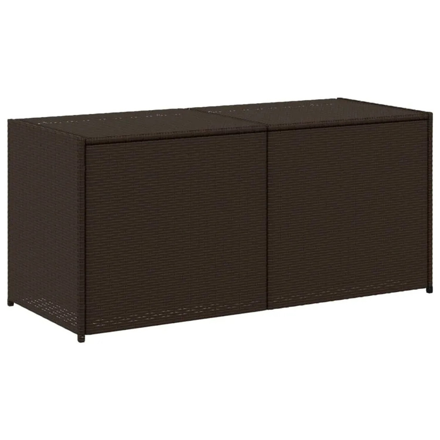 Gartentruhe Furnicato aus Poly Rattan in Braun mit 283l Volumen und pulverbeschichtetem Stahlgestell - Bild 2
