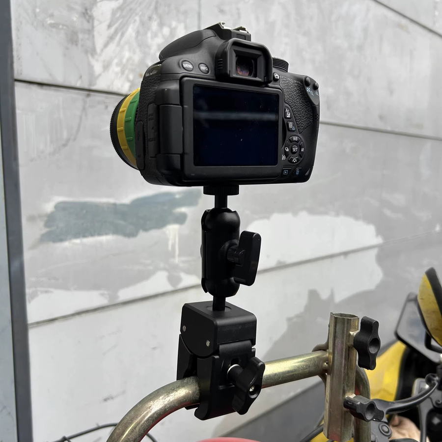 360x3 Motorrad-Sportkamera-Halterung und Handyhalterung für GoPro und Actionkameras in Schwarz - Bild 4