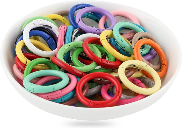 kovict Ring Schlüsselverschluss, 25mm, bunt, 10 Stück, Schmuckzubehör - Bild 1