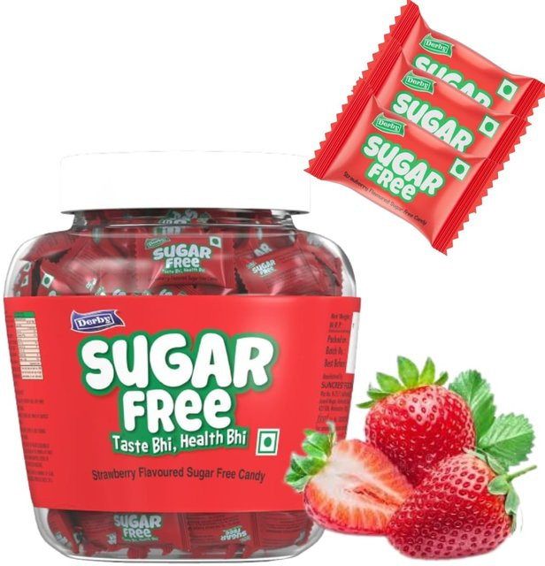 Derby Erdbeer-Geschmack Zuckerfreie Hartbonbons 330 g - Bild 1
