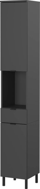 Germania Hochschrank Arcena Graphit mit Soft-Close-Türen und Regalböden, B/T/H: 30 x 34 x 190 cm - Bild 1