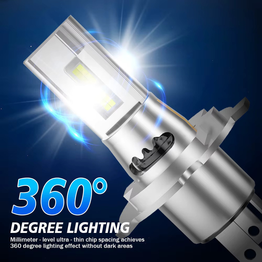 Roadsun H4 LED Scheinwerfer-Set Mini CSP 3570 mit 20000LM und Canbus, 6000K, Silber - Bild 3