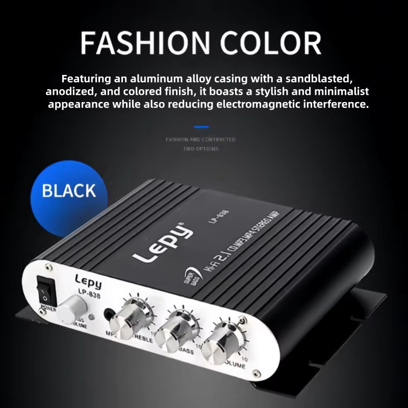 Lepy 838 HiFi-Audioverstärker 2,1-Kanal Stereo-Bass-Soundverstärker mit MP3-Funktion - Bild 3