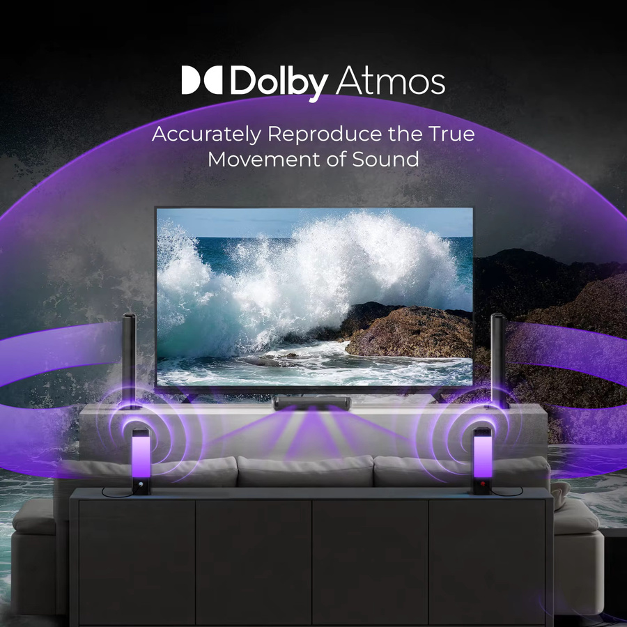 ULTIMEA 470W 9.1-Kanal Dolby Atmos Soundbar mit Subwoofer, Surround-Lautsprechern und RGB-Beleuchtung in Schwarz/Multicolor - Bild 3