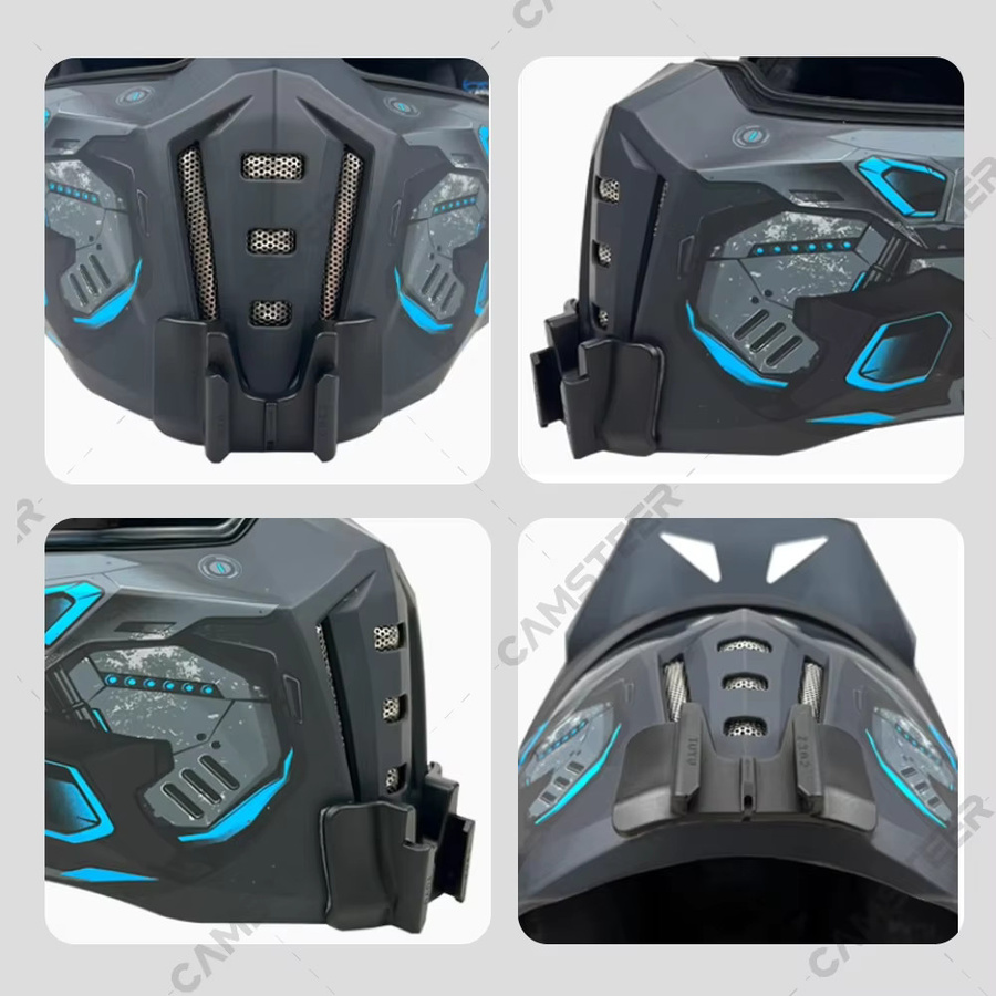 Ilm z302 Aluminium Kinnhalterung für Helm, kompatibel mit GoPro Hero 12 11 10 9, Insta360 X4 X3, Ace Pro und DJI Action 3 4, Farbe: Schwarz - Bild 1
