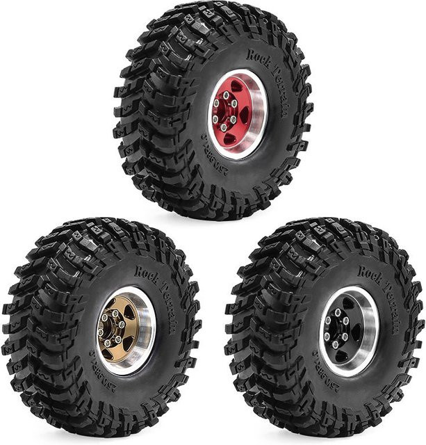 Meep 1/18 TRX4M SCX24 FMS Ascent-18 1,0-Zoll-Radreifen, Kletterfahrzeugreifenprofil, Schwarz, Gummi - Bild 1
