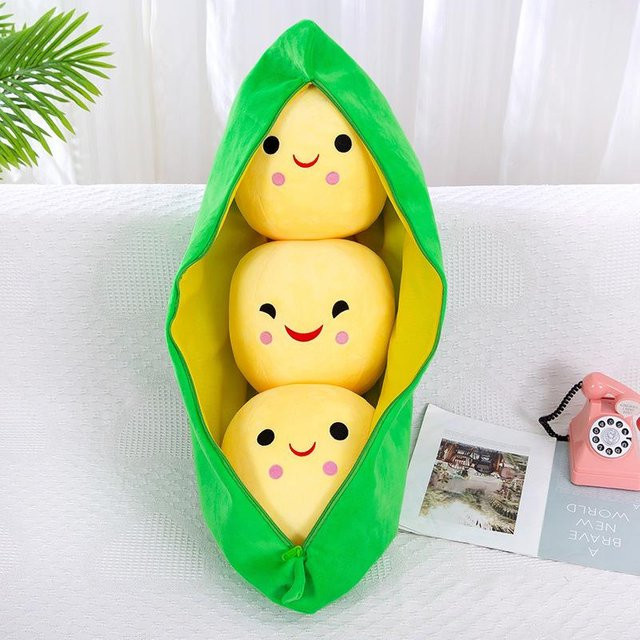 Favorite Emoji Erbsenpuppe Plüschtier, 25 cm, gelb - Bild 1