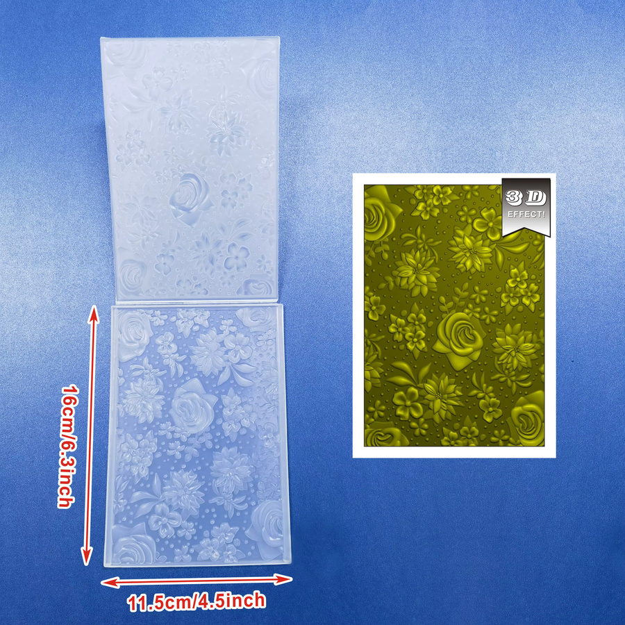 Elegante Blumendekoration mit 3D geprägter Ordner Textur für DIY Scrapbook und Handwerk - Bild 3