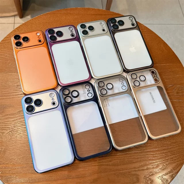 Jinitaimeik Stoßfeste kabellose Lade-Handyhülle in Transparent Orange für iPhone 17 16 15 14 13 Pro Max Air Plus mit mattem Finish - Bild 1