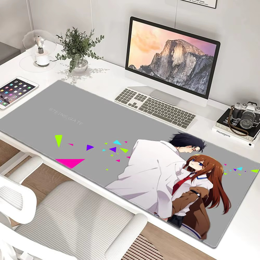 SHIMANG Steins;Gate Gaming-Mauspad mit LockEdge in Schwarz, große Schreibtischunterlage für Computertastatur und Maus - Bild 2