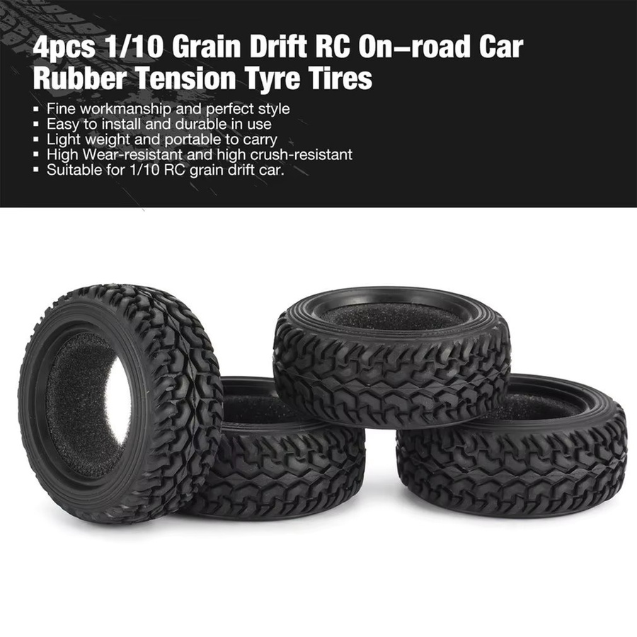 YSIDO Rallye Reifen, 4-teiliges Set, 75mm, für 1:10 RC Auto - Bild 3