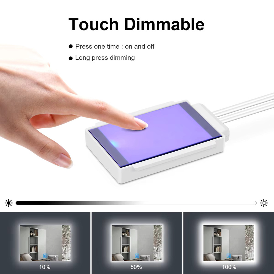 CHNAITEKE Dimmbarer LED Touch On/Off Lichtschalter 12V mit DC/Dupont Schnittstelle in Weiß - Bild 2